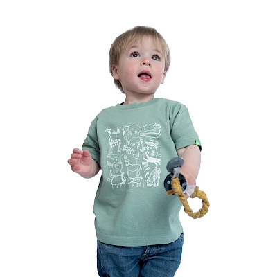 Kinder T-Shirt aus Bio-Baumwolle Mintgrün SERENGETI Made in Kenya
